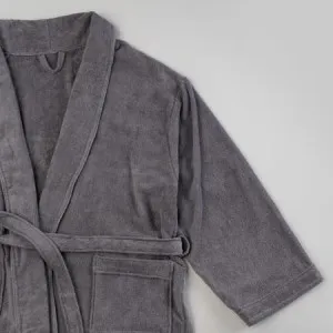 Canningvale Lusso Bathrobes - Nero Grey, Medium, Cotton Terry by Canningvale, a Sheets for sale on Style Sourcebook