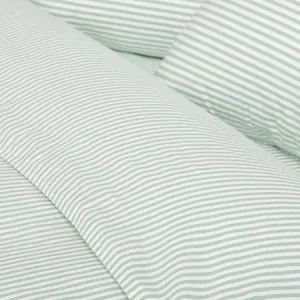 Canningvale Modella Mini Stripe Quilt Cover Set - Green, Super King, Cotton by Canningvale, a Sheets for sale on Style Sourcebook