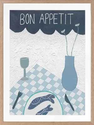 Bon App?tit Blue Framed Art Print by Urban Road, a Prints for sale on Style Sourcebook