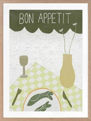 Bon Appétit Dark Green Framed Art Print by Urban Road, a Prints for sale on Style Sourcebook