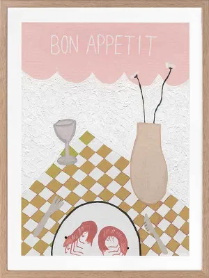 Bon App?tit Pink Framed Art Print by Urban Road, a Prints for sale on Style Sourcebook