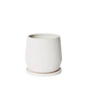Mason Pot with Saucer White - 18cm by James Lane, a Plant Holders for sale on Style Sourcebook