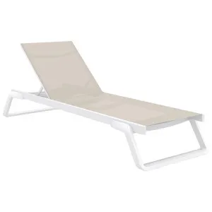 Siesta Tropic Commercial Grade Sunlounger, Taupe / White by Siesta, a Outdoor Sunbeds & Daybeds for sale on Style Sourcebook