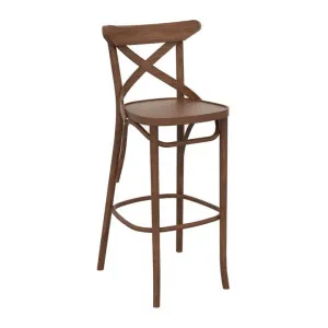 Paged Polishmade Commercial Grade Beech Timber Crossback Bar Stool, Walnut by Paged, a Bar Stools for sale on Style Sourcebook
