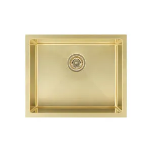 Sola Outdoor Single Sink 550mm - Brushed Brass by ABI Interiors Pty Ltd, a Outdoor Accessories for sale on Style Sourcebook