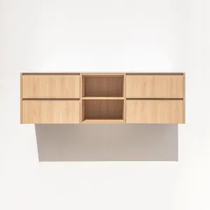 Addison 4-Drawer with Shelves 1614mm - Pure Oak - 1 Cut-Out by ABI Interiors Pty Ltd, a Vanities for sale on Style Sourcebook