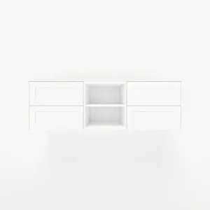 Addison 4-Drawer with Shelves 1614mm - Shaker • Matte White - 2 Cut-Outs by ABI Interiors Pty Ltd, a Vanities for sale on Style Sourcebook