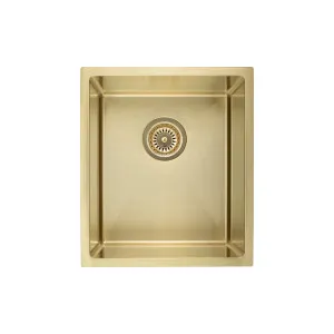 Ohelu Single Kitchen Sink 380mm - Brushed Brass by ABI Interiors Pty Ltd, a Kitchen Sinks for sale on Style Sourcebook
