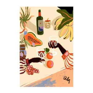 Wine For Two , By Arty Guava by Gioia Wall Art, a Prints for sale on Style Sourcebook