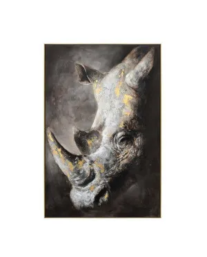 Hand Painted Rhinoceros Wall Art Canvas 100cm x 100cm by Luxe Mirrors, a Artwork & Wall Decor for sale on Style Sourcebook