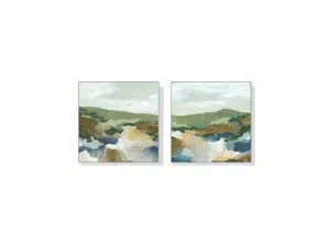 Set of 2 Mountain Abstract Wall Art Canvas 3 sizes available 50cm x 50cm by Luxe Mirrors, a Artwork & Wall Decor for sale on Style Sourcebook