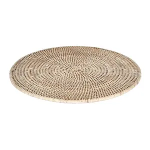 Paume Handcrafted Rattan Round Placemat White Wash by Florabelle, a Tableware for sale on Style Sourcebook