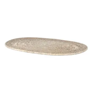 Paume Handcrafted Rattan Oval Placemat, White Wash by Florabelle, a Tableware for sale on Style Sourcebook