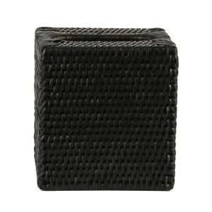 Paume Handcrafted Rattan Square Tissue Box, Black by Florabelle, a Decorative Boxes for sale on Style Sourcebook