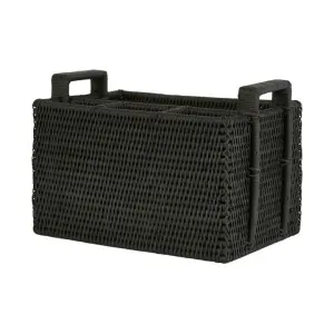 Paume Handcrafted Rattan Cutlery Caddy, Black by Florabelle, a Utensils & Gadgets for sale on Style Sourcebook