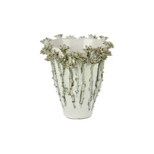 Jardin Daisy Ceramic Vase, Medium, White / Green by Florabelle, a Vases & Jars for sale on Style Sourcebook