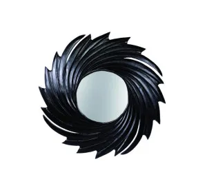 Decorative Swirl Round Wall Mirror 120cm Silver &amp; Grey by Luxe Mirrors, a Mirrors for sale on Style Sourcebook