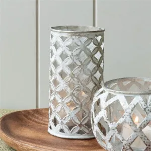 Criss Cross Metal Cylinder Votive by Darlin, a Home Fragrances for sale on Style Sourcebook