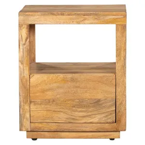Nyra Mango Wood Bedside Table, Natural by Fobbio Home, a Bedside Tables for sale on Style Sourcebook