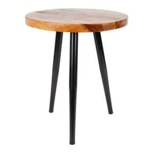 Roma Mango Wood & Metal Round Side Table by Fobbio Home, a Side Table for sale on Style Sourcebook