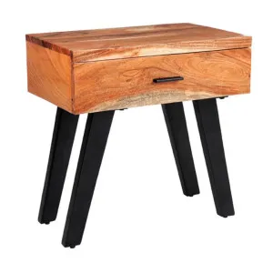 Vega Mango Wood & Metal Bedside Table by Fobbio Home, a Bedside Tables for sale on Style Sourcebook