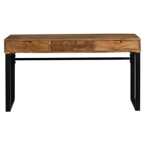 Venus Mango Wood & Metal Study Desk, 140cm, Natural by Fobbio Home, a Desks for sale on Style Sourcebook
