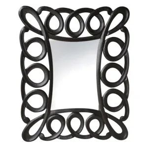 Swirl Edge Wall Mirror, 75cm, Black by Darlin, a Mirrors for sale on Style Sourcebook