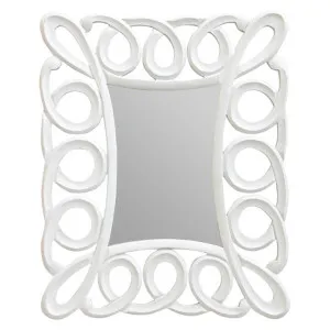 Swirl Edge Wall Mirror, 75cm, White by Darlin, a Mirrors for sale on Style Sourcebook