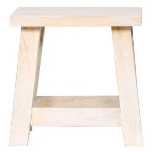 Apurva Reclaimed Mango Wood Low Stool, White Wash by Fobbio Home, a Stools for sale on Style Sourcebook