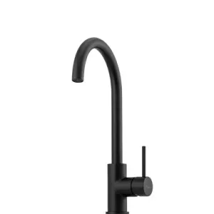 Venice Gooseneck Mixer | Made From Brass In Matte Black By Oliveri by Oliveri, a Kitchen Taps & Mixers for sale on Style Sourcebook