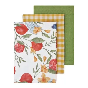 J.Elliot Pomegranate White Multi Tea Towel 3 Pack by null, a Tea Towels for sale on Style Sourcebook