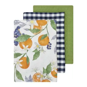 J.Elliot Orange White Multi Tea Towel 3 Pack by null, a Tea Towels for sale on Style Sourcebook