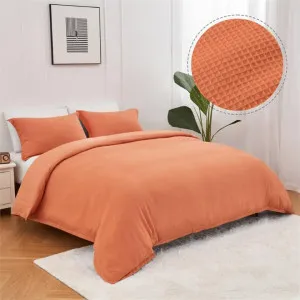 Linenova Cotton Waffle Weave Rust Quilt Cover Set by null, a Quilt Covers for sale on Style Sourcebook
