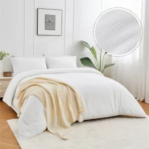 Linenova Cotton Waffle Weave White Quilt Cover Set by null, a Quilt Covers for sale on Style Sourcebook