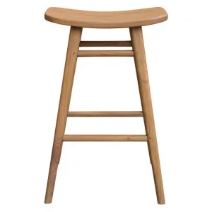Aria Mindi Wood Saddle Counter Stool, Natural by Centrum Furniture, a Bar Stools for sale on Style Sourcebook