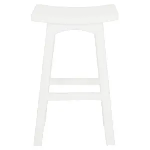 Showa Mahogany Timber Saddle Bar Stool, White by Centrum Furniture, a Bar Stools for sale on Style Sourcebook