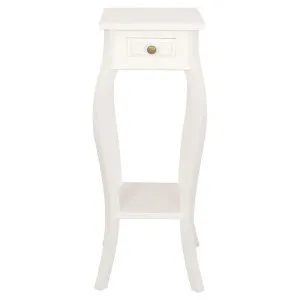 Queen Ann Mahogany Timber Plant Stand, White by Centrum Furniture, a Side Table for sale on Style Sourcebook
