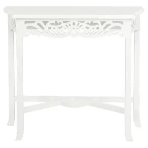 Maciej Mahogany Timber Sofa Table, 82cm, White by Centrum Furniture, a Console Table for sale on Style Sourcebook