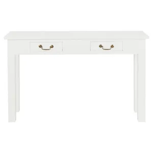 Malacca Mahogany Timber 2 Drawer Sofa Table, 120cm, White by Centrum Furniture, a Console Table for sale on Style Sourcebook