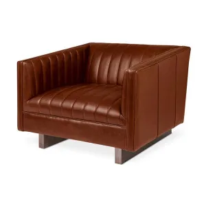 Wallace Leather Armchair, Saddle Brown by Gus, a Chairs for sale on Style Sourcebook
