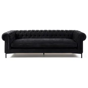 Harrison Fabric Chesterfield Sofa, 3 Seater, Black by M Co Living, a Sofas for sale on Style Sourcebook
