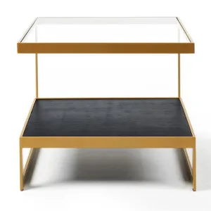 Lenny Glass & Metal Side Table, Gold by M Co Living, a Side Table for sale on Style Sourcebook