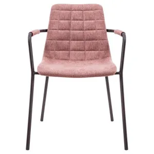 Mishy Fabric & Metal Dining Armchair, Dusty Pink / Black by M Co Living, a Dining Chairs for sale on Style Sourcebook
