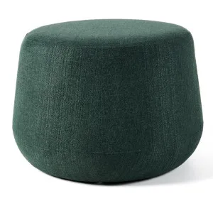 Pippa Fabric Round Ottoman, Small, Forest Green by M Co Living, a Ottomans for sale on Style Sourcebook