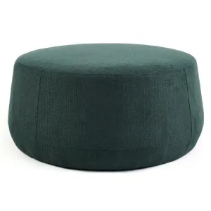 Pippa Fabric Round Ottoman, Large, Forest Green by M Co Living, a Ottomans for sale on Style Sourcebook