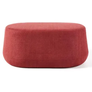 Pippa Fabric Oval Ottoman, Cherry Red by M Co Living, a Ottomans for sale on Style Sourcebook