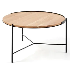 Shasta Oak Timber & Metal Round Coffee Table, 80cm by M Co Living, a Coffee Table for sale on Style Sourcebook