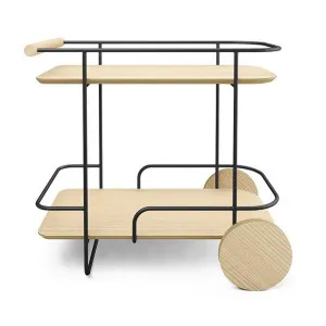 Arcade Ashwood & Steel Bar Cart, Natural / Black by Gus, a Sideboards, Buffets & Trolleys for sale on Style Sourcebook