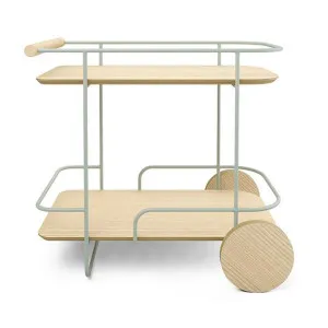 Arcade Ashwood & Steel Bar Cart, Natural / Sage by Gus, a Sideboards, Buffets & Trolleys for sale on Style Sourcebook