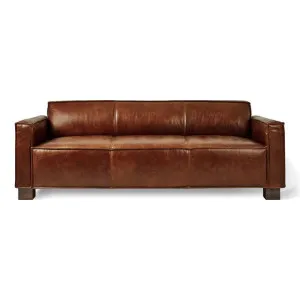 Cabot Leather Sofa, 3 Seater, Saddle Brown by Gus, a Sofas for sale on Style Sourcebook